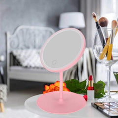 Round Makeup Mirror with Light 20 x 16 cm