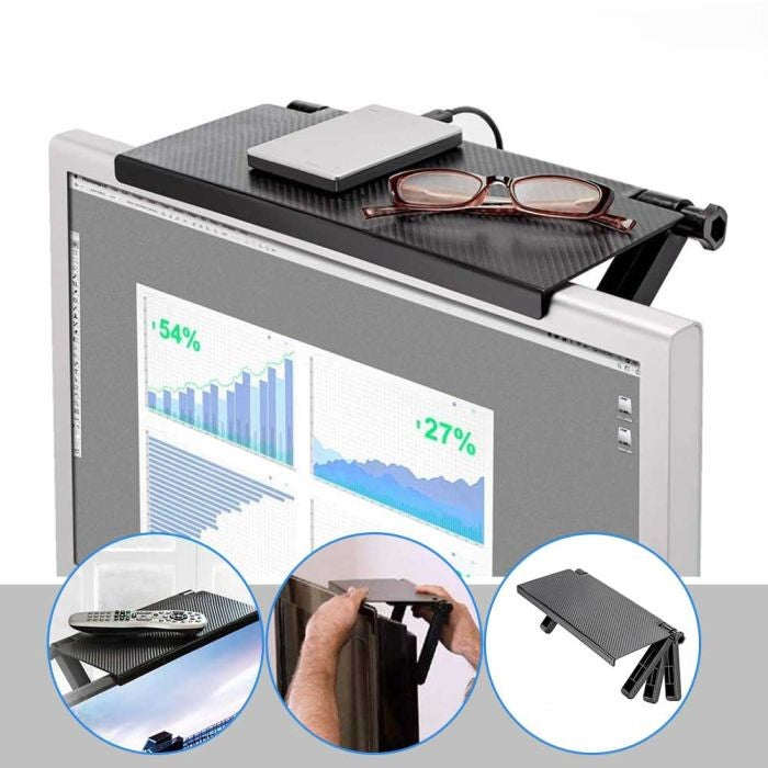Adjustable Monitor and TV Top Shelf Storage Rack