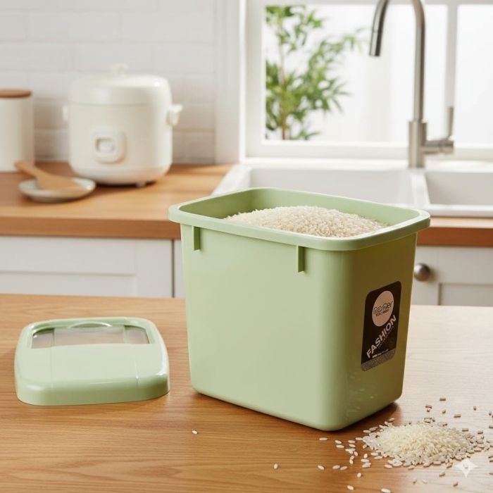 10 KG Plastic Grain Storage Box with Transparent Lid