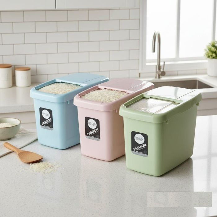 10 KG Plastic Grain Storage Box with Transparent Lid