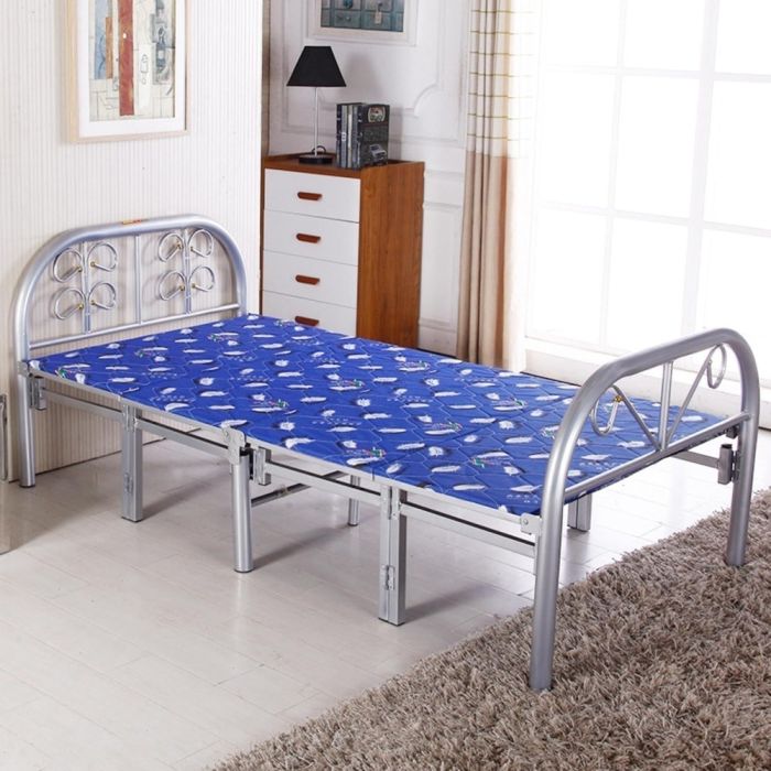 Single Folding Metal Bed 90×77×190 cm
