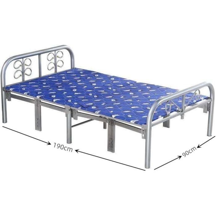 Single Folding Metal Bed 90×77×190 cm