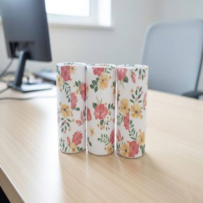 Arbaana three-pack tissue holder set with sleek, modern design in neutral colors, perfect for organizing tissues stylishly.