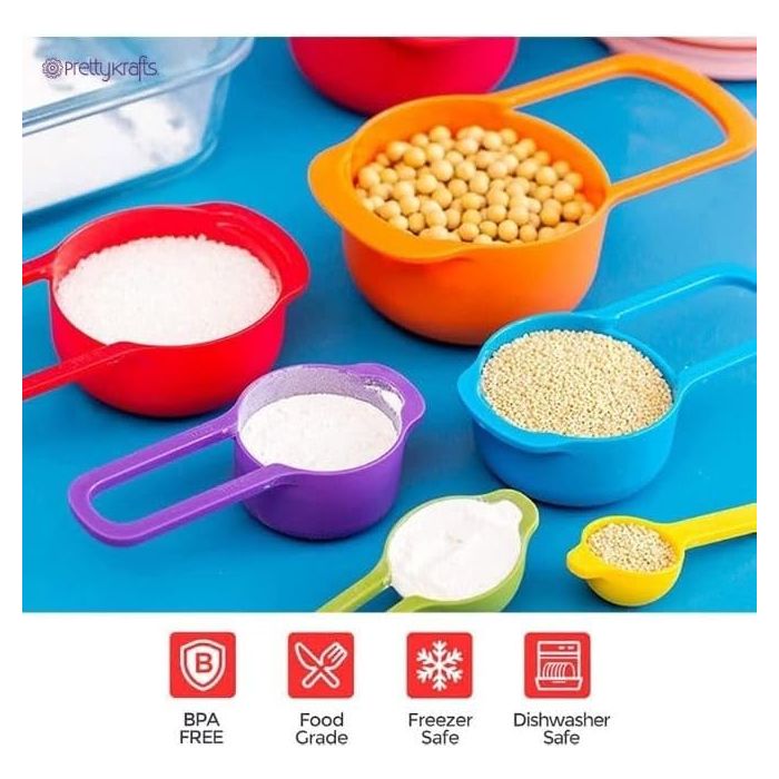 6 Pcs Measuring Cup Set - Assorted Colors