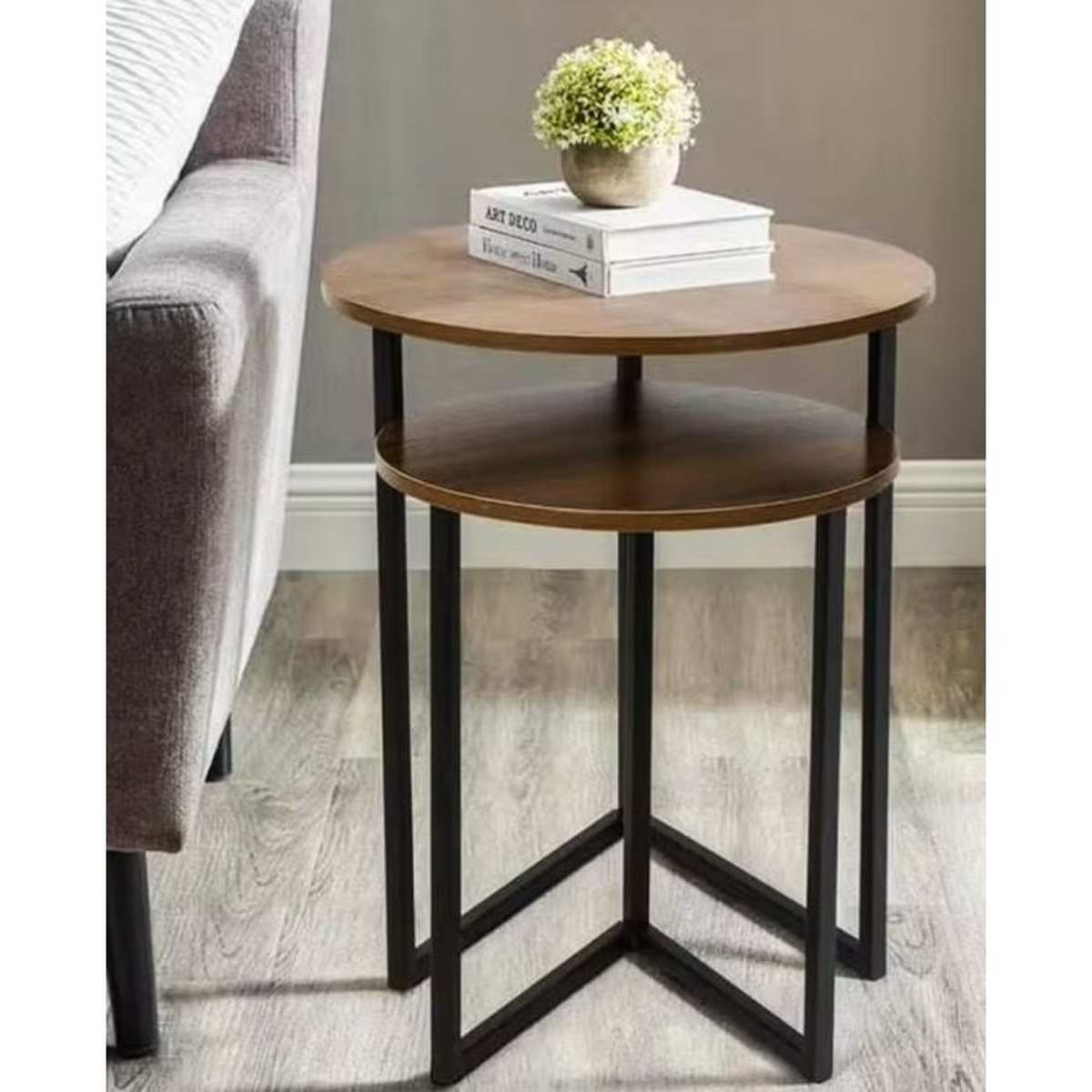 Nesting Side Round Coffee Table Set 3Pcs