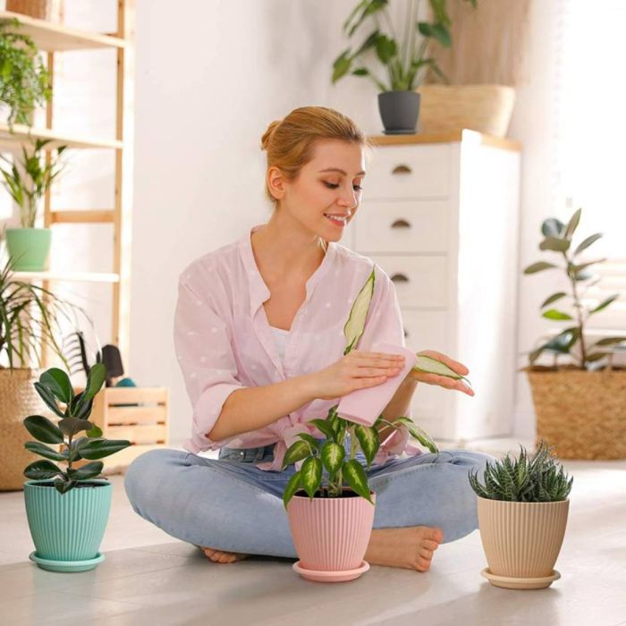 Plastic Round Flower Pots 5PCS Set