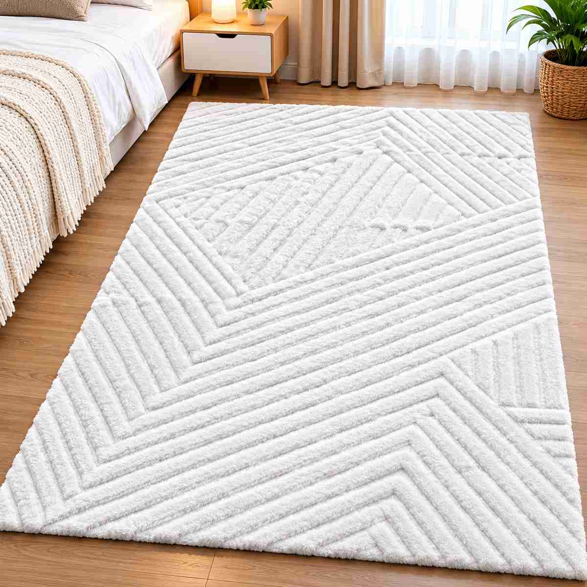 carpet city Cream Short Pile Rug, 90X150 cm