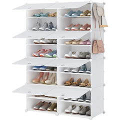 Modular Shoe Rack Cabinet 32 Pairs 8 Tiers