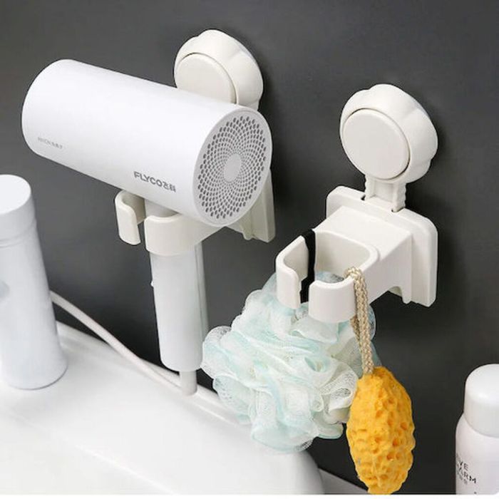 Wall-Mounted Hair Dryer Holder with Adhesive