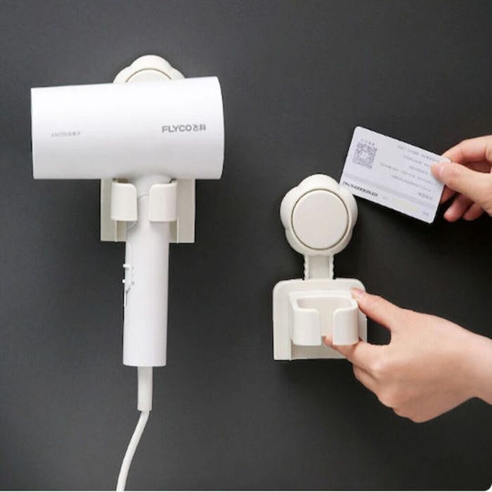 Wall-Mounted Hair Dryer Holder with Adhesive
