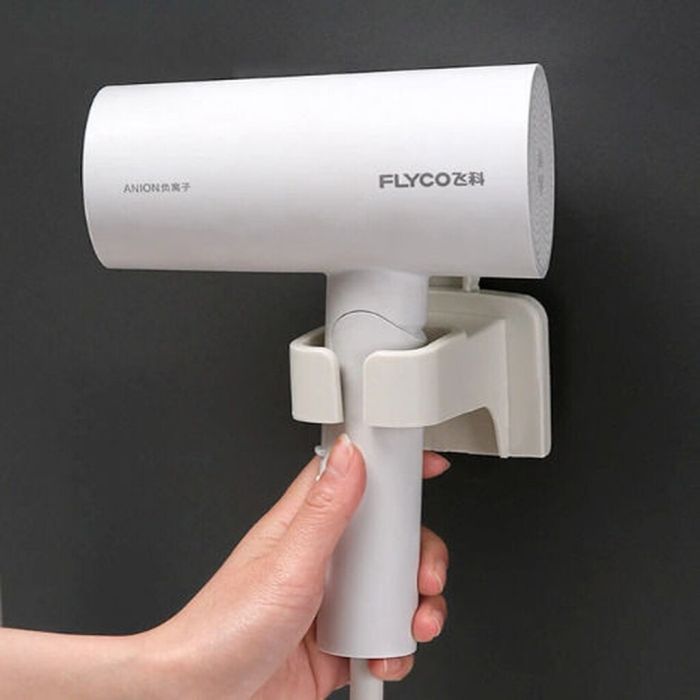 Wall-Mounted Hair Dryer Holder with Adhesive