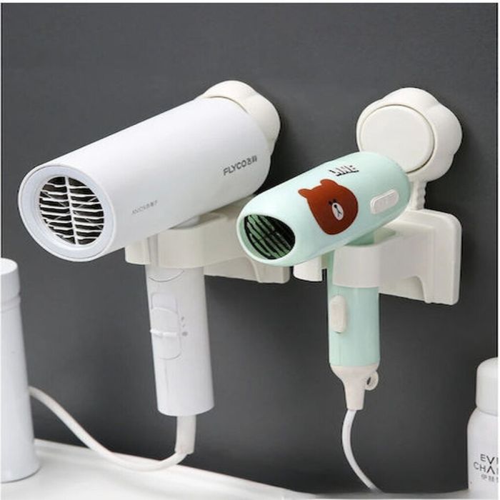 Wall-Mounted Hair Dryer Holder with Adhesive