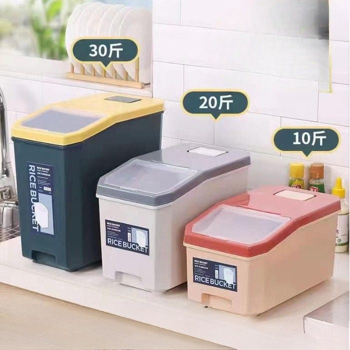 10KG Plastic Grain Storage Box with Transparent Lid