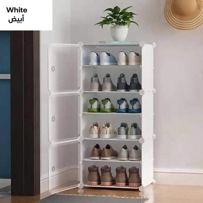 6 or 8 Layers Plastic Shoe Rack with Doors