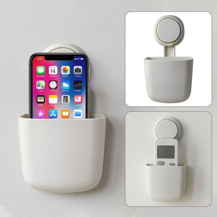Wall-Mounted Phone and Remote Control Holder