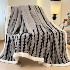 بطانية صوف كشمير سميكة مزدوجة الجوانب 200 × 230 سم