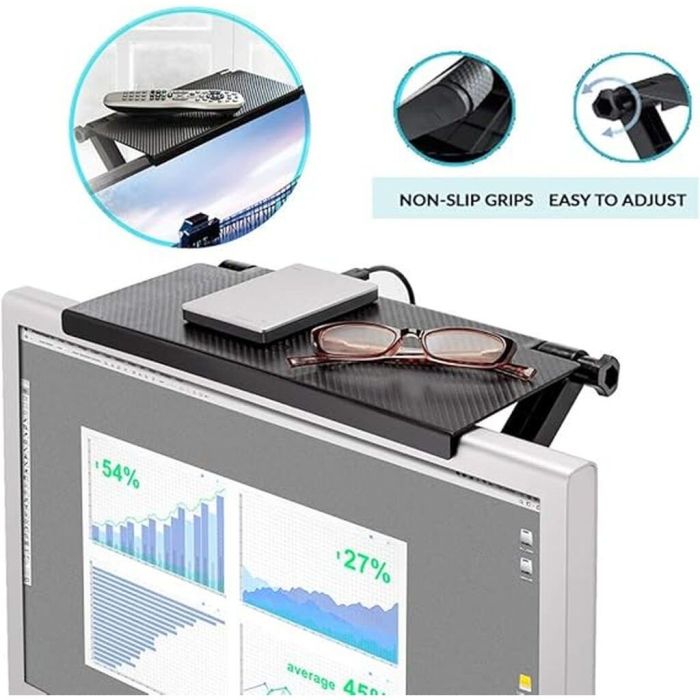 Adjustable Monitor and TV Top Shelf Storage Rack