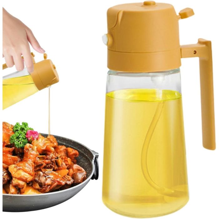2-in-1 Glass Oil Sprayer and Dispenser Bottle 500ml