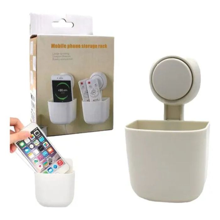 حامل للهاتف وجهاز التحكم عن بعد يُثبت على الحائط 
