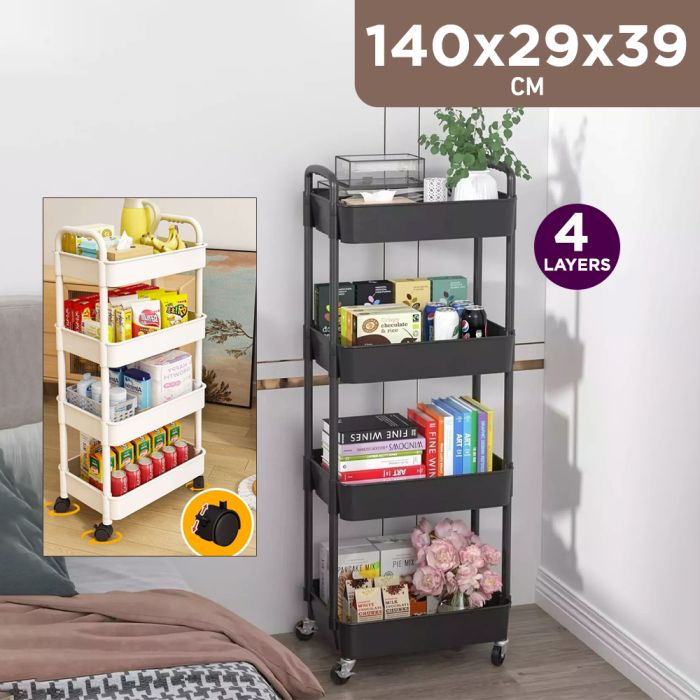 4 Layers Storage Rack Trolley
